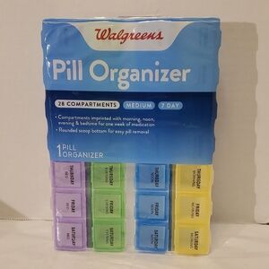 Walgreens Weekly Pill Organizer with Multi-Color Compartments